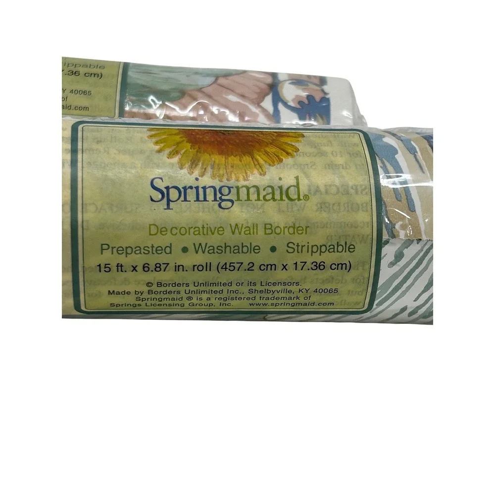 Springmaid Coastline 51061LW Vintage Wall Border Prepasted Washable 2‎ Rolls